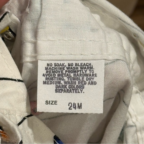 OshKosh B’gosh RARE Vintage 24M Car Print Overalls Union Workers Tag Made In USA - Picture 3 of 7